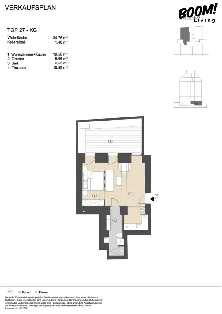 2-Zimmer-Wohnung kaufen in Wien – 34,85 m², € 300.000 – Bild 3 von 3