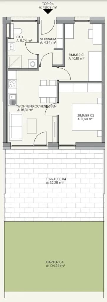 3-Zimmer-Wohnung kaufen in Graz – 47,73 m², € 256.709 – Bild 7 von 7