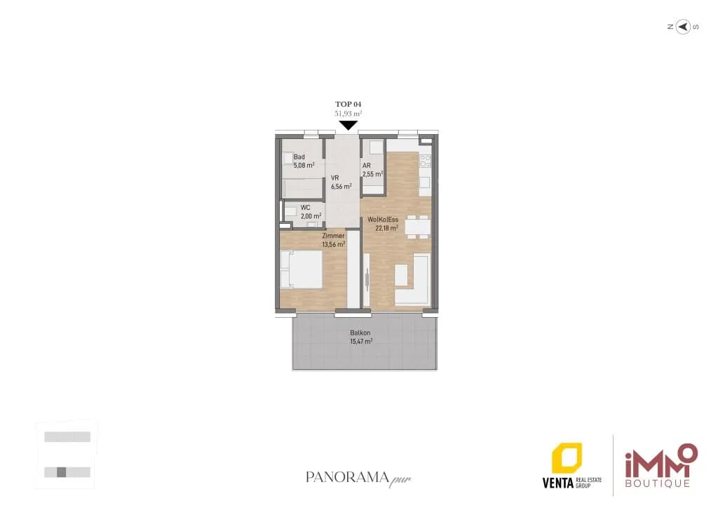 2-Zimmer-Wohnung kaufen in Graz – 51,93 m², € 353.000 – Bild 5 von 5