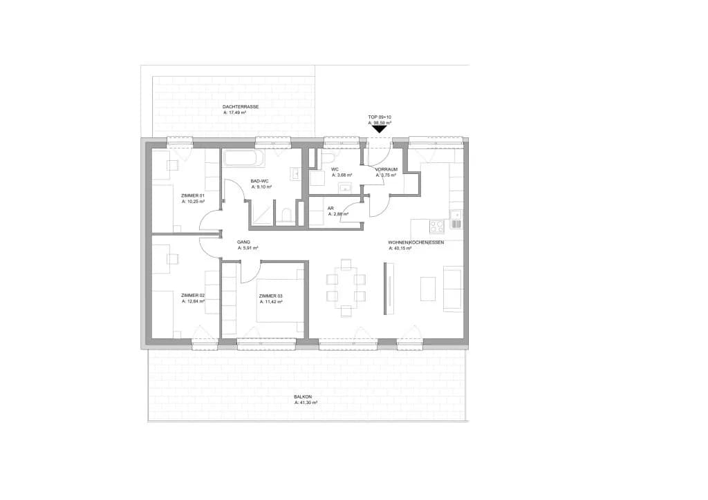 4-Zimmer-Wohnung kaufen in Graz – 97,86 m², € 530.200 – Bild 7 von 7