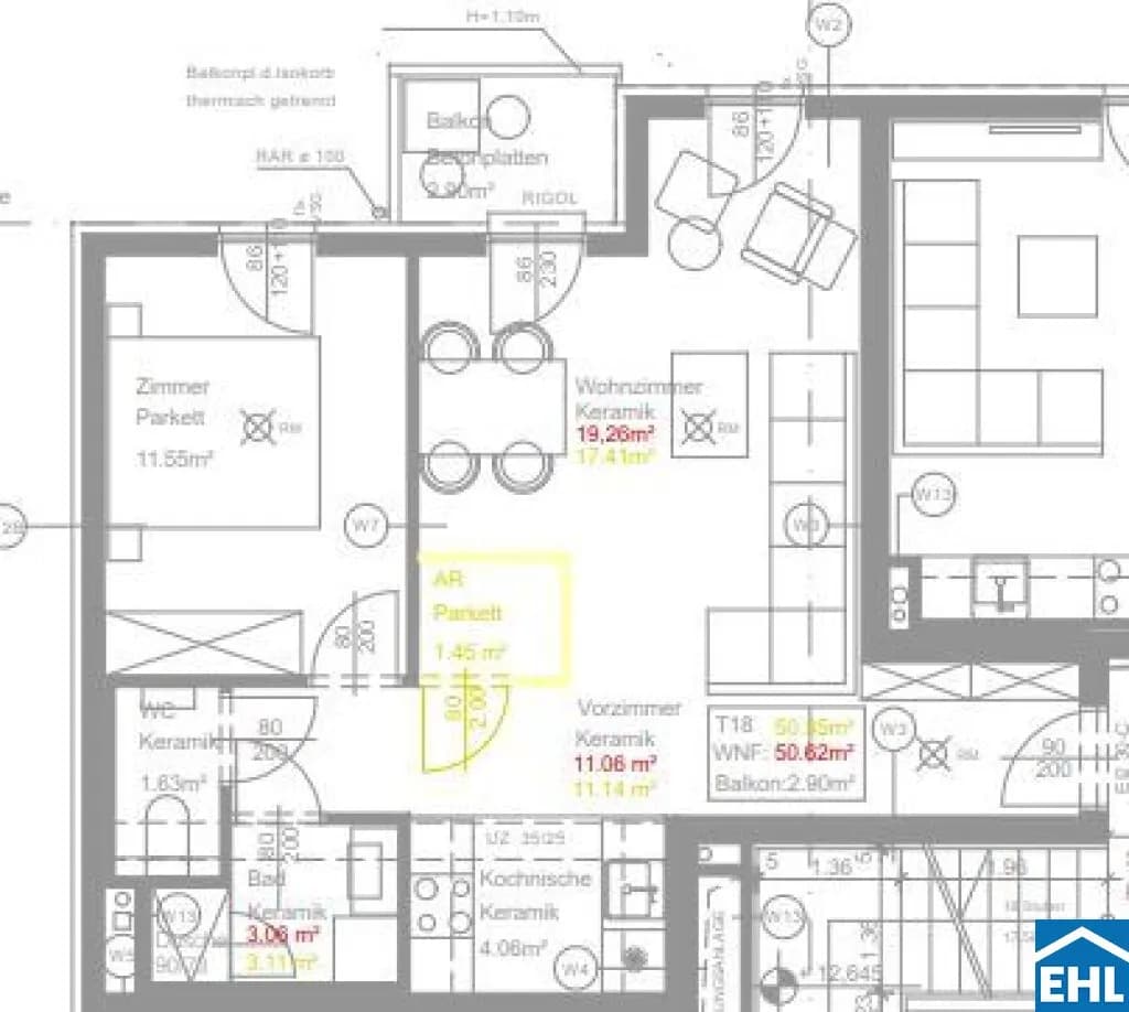 2-Zimmer-Wohnung mieten in Wien – 50,62 m², € 1.219 – Bild 7 von 7