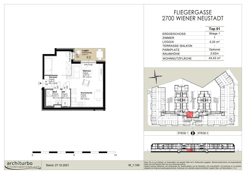 1-Zimmer-Wohnung mieten in Wiener Neustadt – 39,23 m², € 698 – Bild 20 von 20