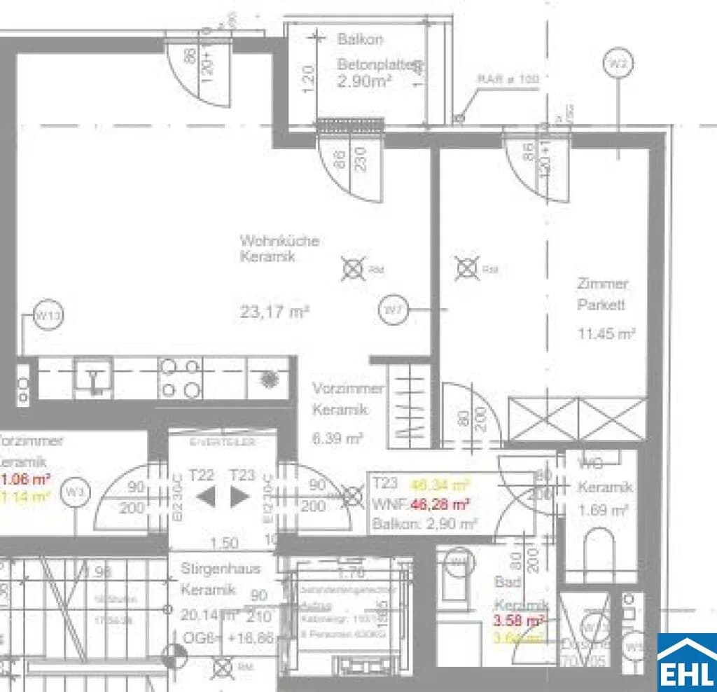 2-Zimmer-Wohnung mieten in Wien – 46,28 m², € 1.115 – Bild 7 von 7