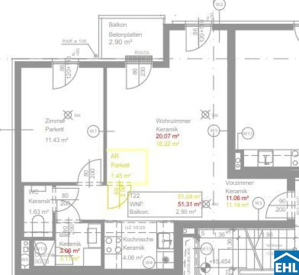 2-Zimmer-Wohnung mieten in Wien – 51,31 m², € 1.236 – Bild 7 von 7