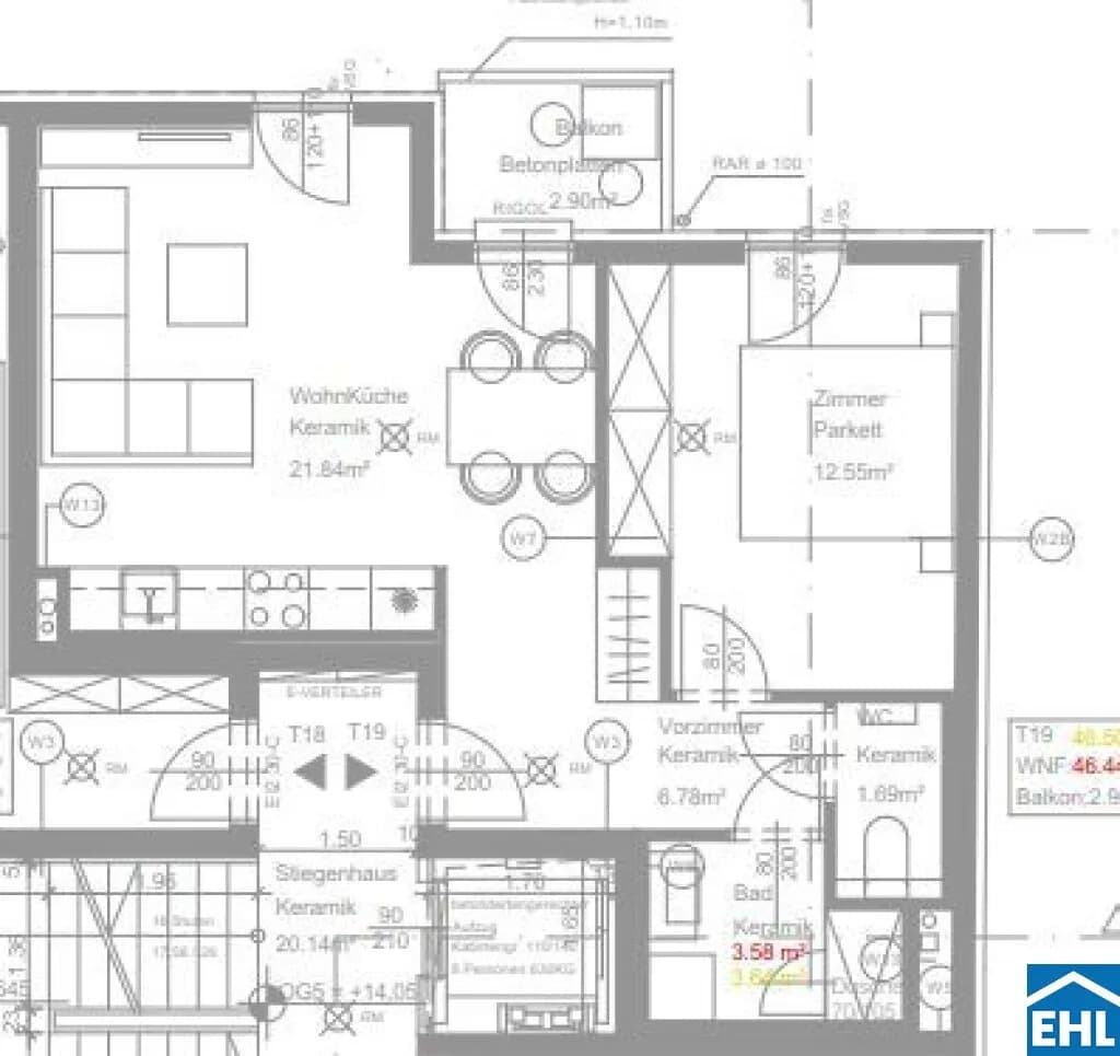 2-Zimmer-Wohnung mieten in Wien – 46,44 m², € 1.119 – Bild 6 von 6