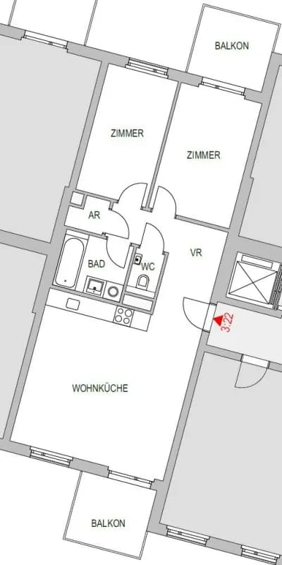 3-Zimmer-Wohnung mieten in Wien – 69,72 m², € 1.445 – Bild 9 von 10