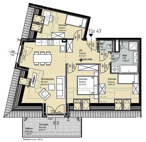 4-Zimmer-Wohnung mieten in Wien – 100,89 m², € 1.829 – Bild 14 von 15