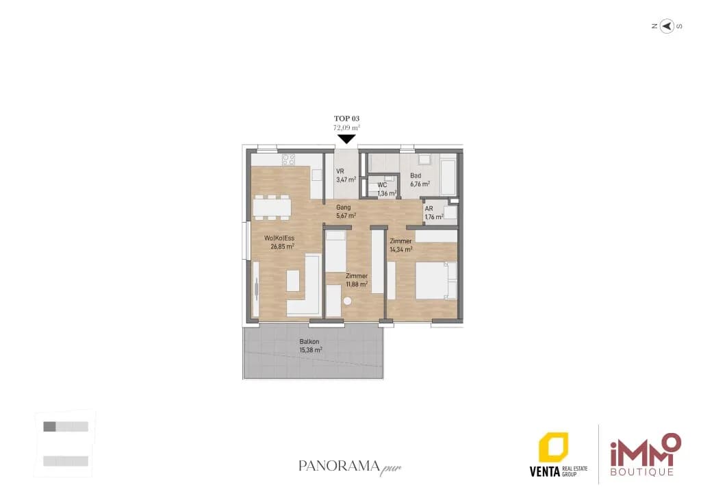3-Zimmer-Wohnung kaufen in Graz – 72,09 m², € 487.000 – Bild 6 von 6