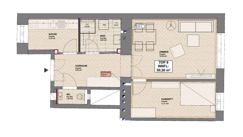 2-Zimmer-Wohnung kaufen in Wien – 50,26 m², € 369.000 – Bild 17 von 17