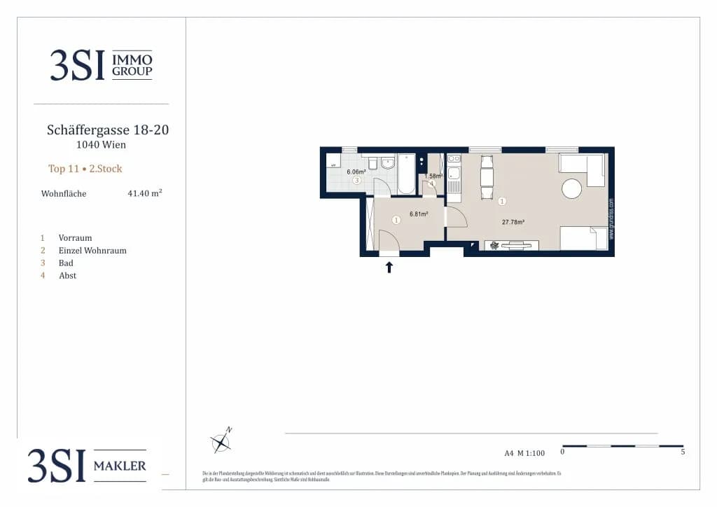 1-Zimmer-Wohnung kaufen in Wien – 41,4 m², € 329.000 – Bild 9 von 9