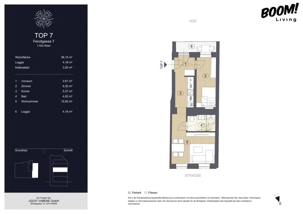 2-Zimmer-Wohnung kaufen in Wien – 38,15 m², € 255.000 – Bild 15 von 15