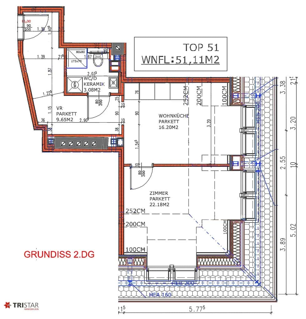 2-Zimmer-Wohnung kaufen in Wien – 51,11 m², € 249.000 – Bild 13 von 20