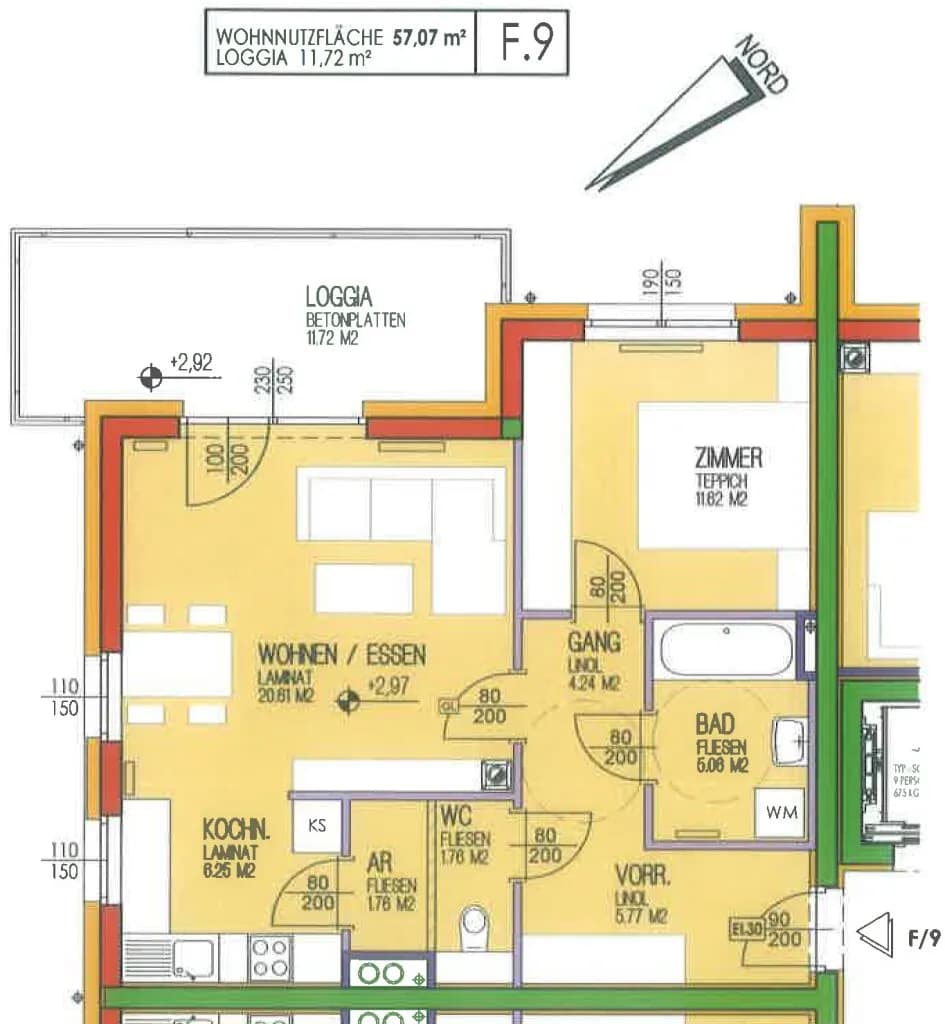 2-Zimmer-Wohnung mieten in Neunkirchen – 57,07 m², € 750 – Bild 3 von 8