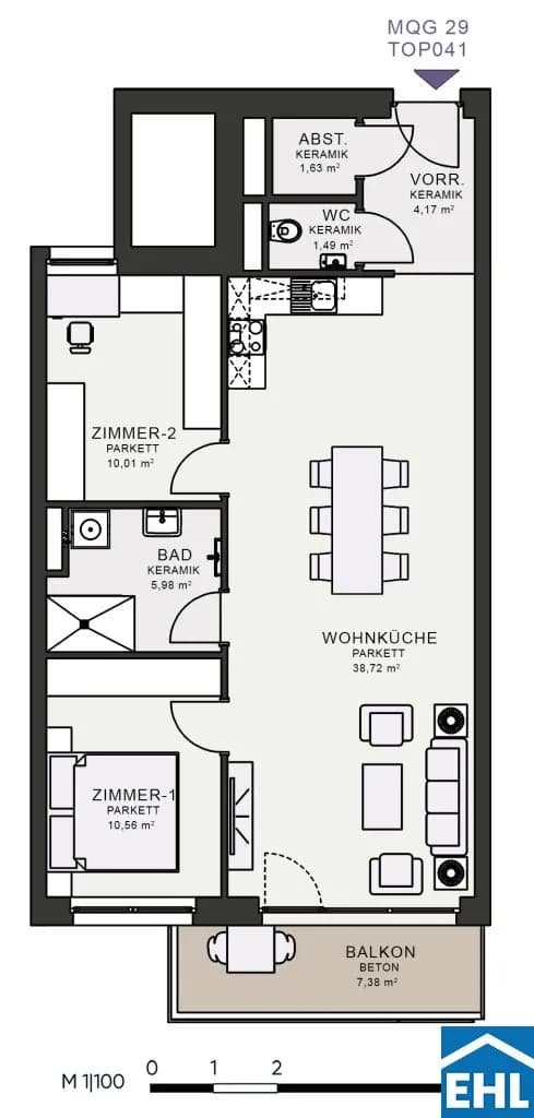 3-Zimmer-Wohnung mieten in Graz – 71,9 m², € 1.074 – Bild 7 von 7