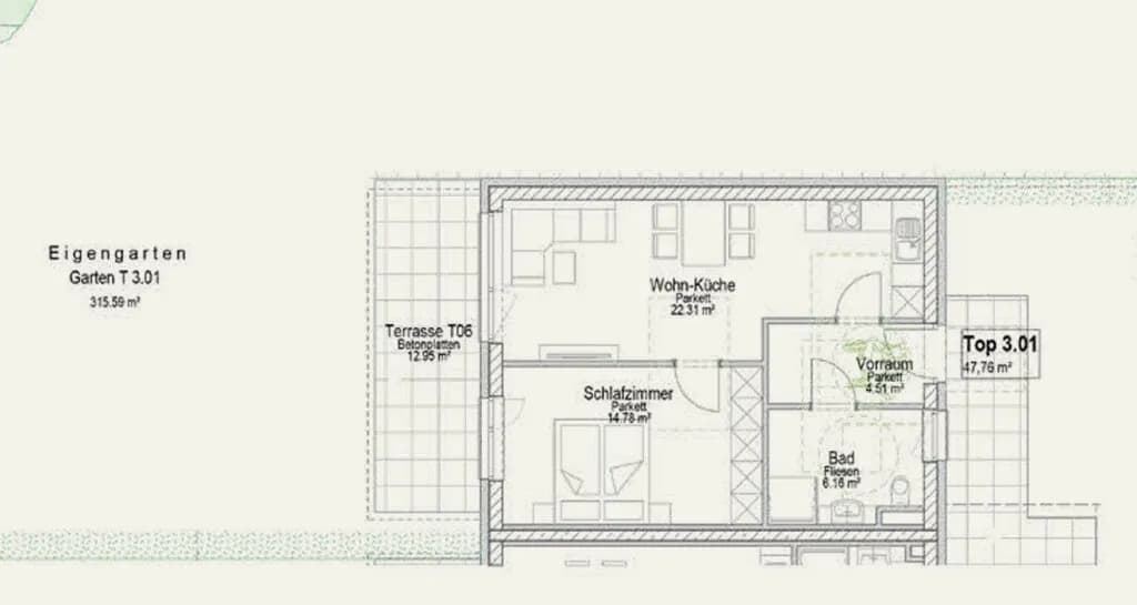 2-Zimmer-Wohnung kaufen in Graz – 47,76 m², € 277.500 – Bild 6 von 6