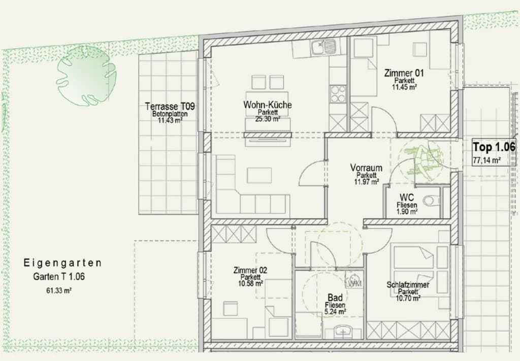 4-Zimmer-Wohnung kaufen in Graz – 77,14 m², € 391.800 – Bild 6 von 6