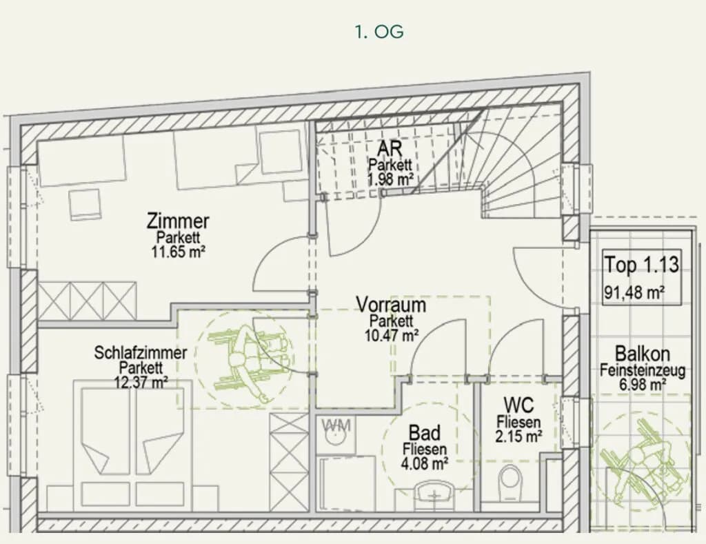 3-Zimmer-Wohnung kaufen in Graz – 91,48 m², € 513.900 – Bild 6 von 7