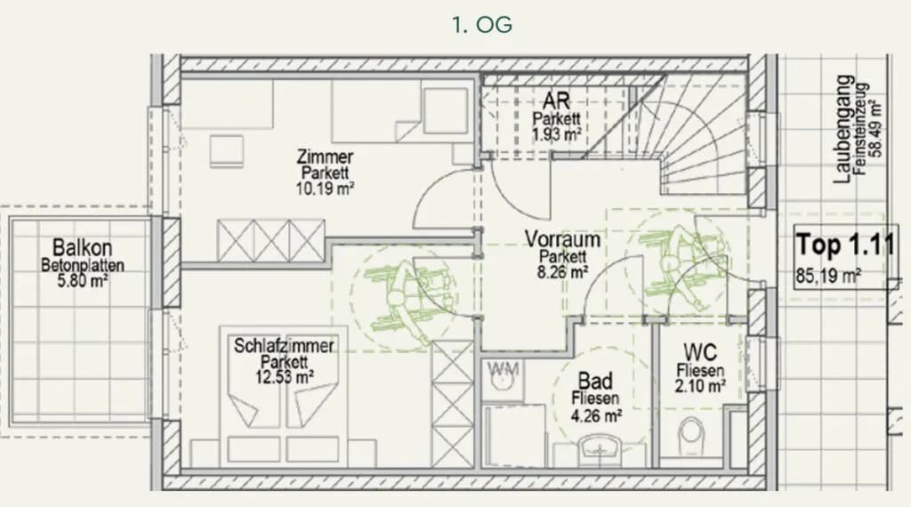 3-Zimmer-Wohnung kaufen in Graz – 83,6 m², € 479.700 – Bild 6 von 7