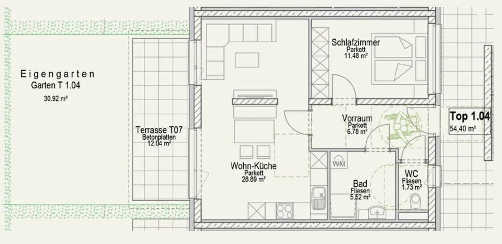 2-Zimmer-Wohnung kaufen in Graz – 54,67 m², € 275.100 – Bild 6 von 6