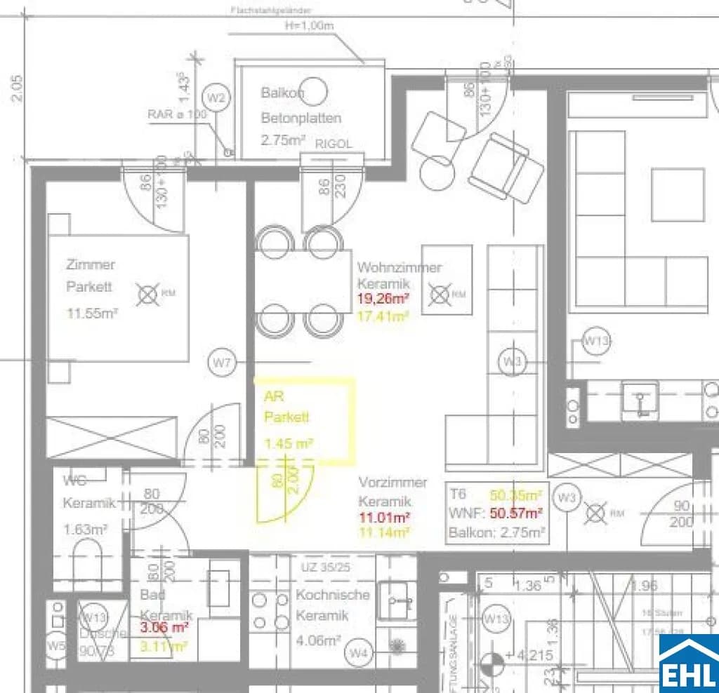 2-Zimmer-Wohnung mieten in Wien – 50,57 m², € 1.163 – Bild 7 von 7