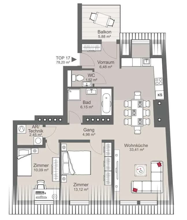 3-Zimmer-Wohnung kaufen in Wien – 78,2 m², € 778.000 – Bild 12 von 12