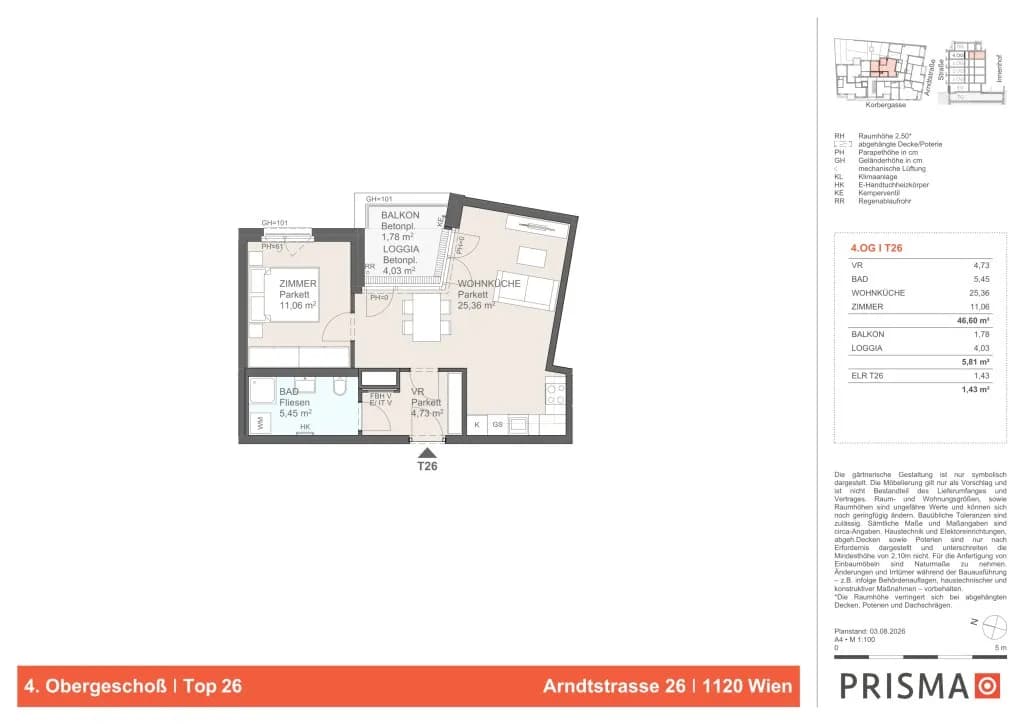 2-Zimmer-Wohnung kaufen in Wien – 46,6 m², € 348.000 – Bild 3 von 3