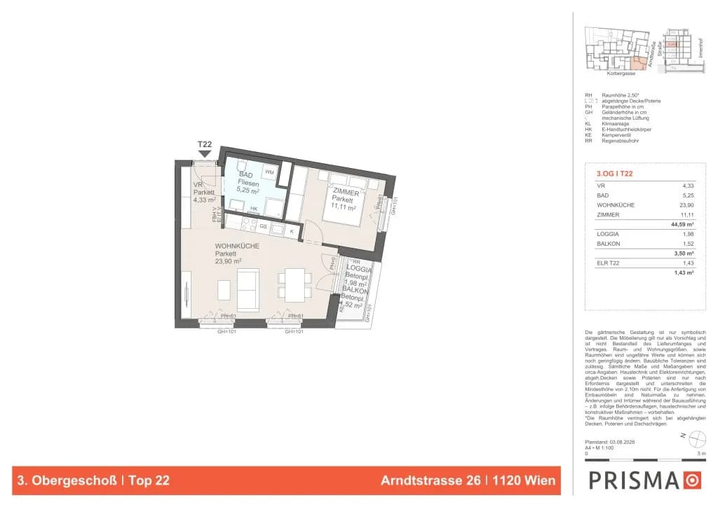 3-Zimmer-Wohnung kaufen in Wien – 66,04 m², € 479.400 – Bild 3 von 3