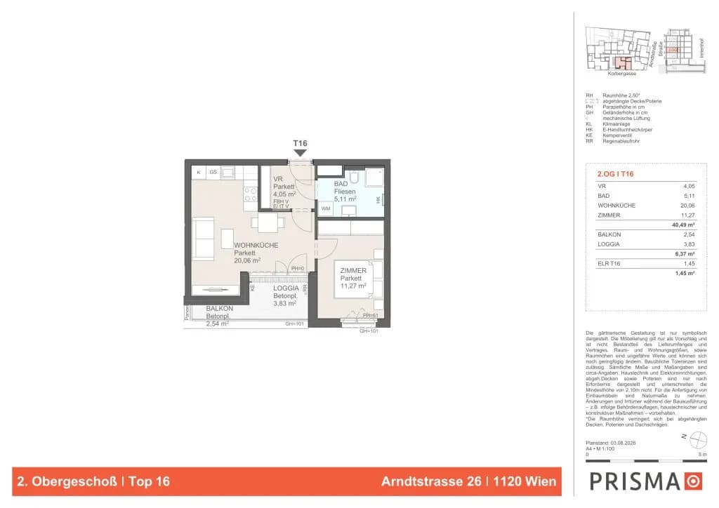 2-Zimmer-Wohnung kaufen in Wien – 40,49 m², € 302.400 – Bild 3 von 3