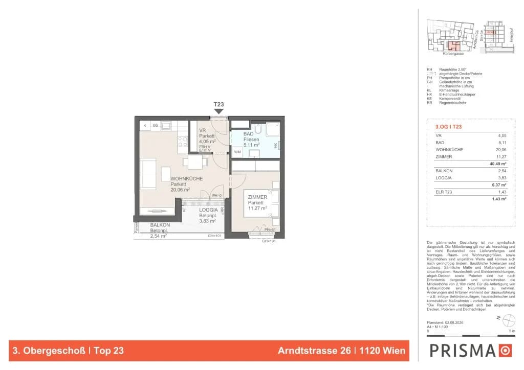 2-Zimmer-Wohnung kaufen in Wien – 42,17 m², € 302.900 – Bild 4 von 4