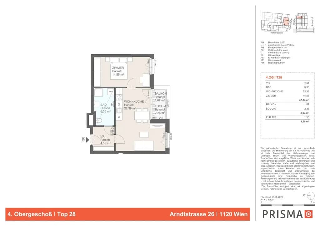 2-Zimmer-Wohnung kaufen in Wien – 47,84 m², € 387.000 – Bild 3 von 3