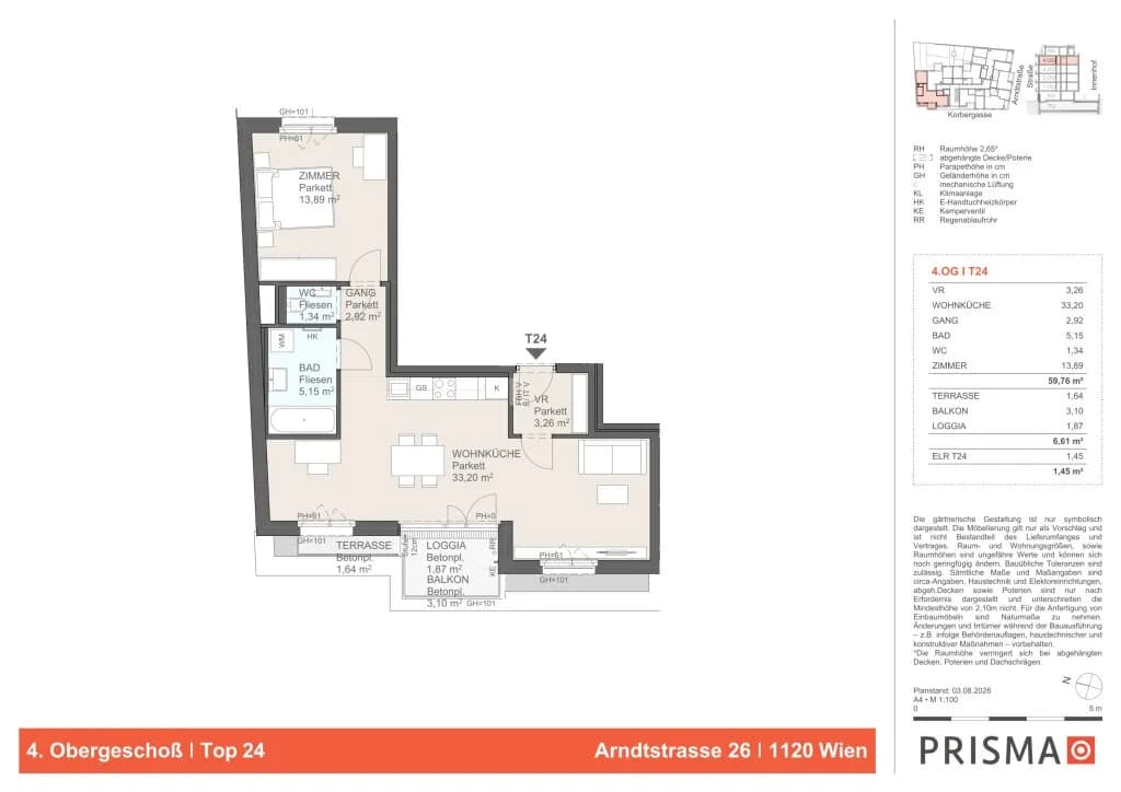 2-Zimmer-Wohnung kaufen in Wien – 59,76 m², € 424.600 – Bild 3 von 3