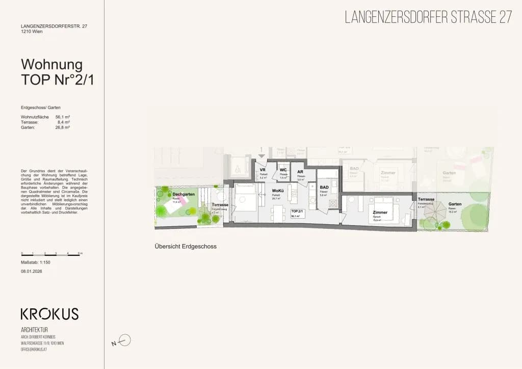 2-Zimmer-Wohnung kaufen in Wien – 56,1 m², € 355.900 – Bild 2 von 2