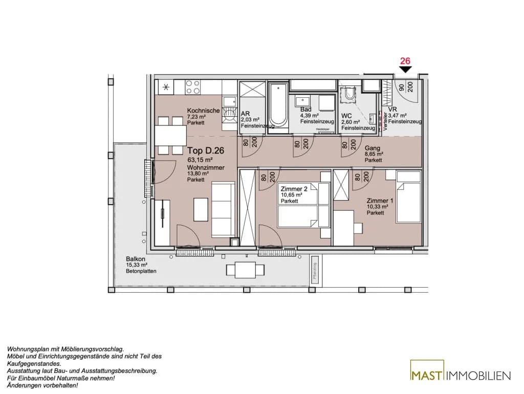 3-Zimmer-Wohnung kaufen in Wien – 63,15 m², € 445.000 – Bild 14 von 14