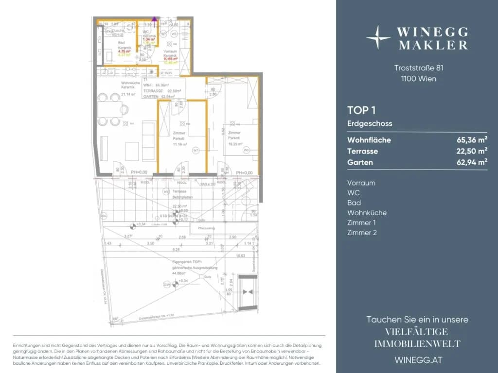 3-Zimmer-Wohnung mieten in Wien – 65,36 m², € 1.646 – Bild 4 von 4