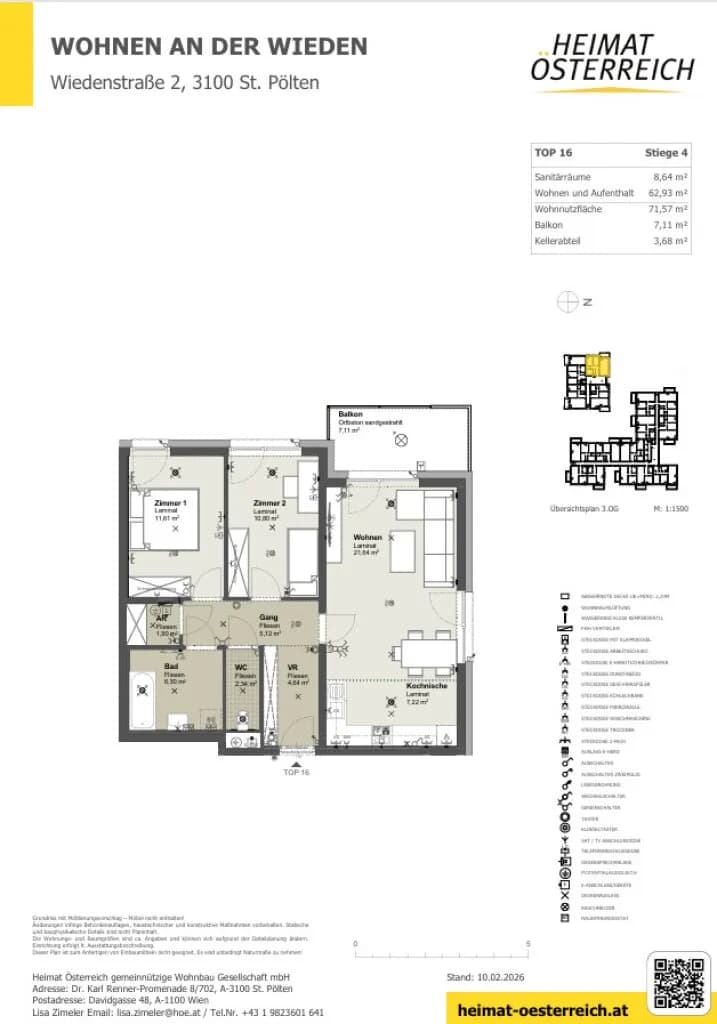 3-Zimmer-Wohnung mieten in Sankt Pölten – 71,51 m², € 905 – Bild 11 von 13