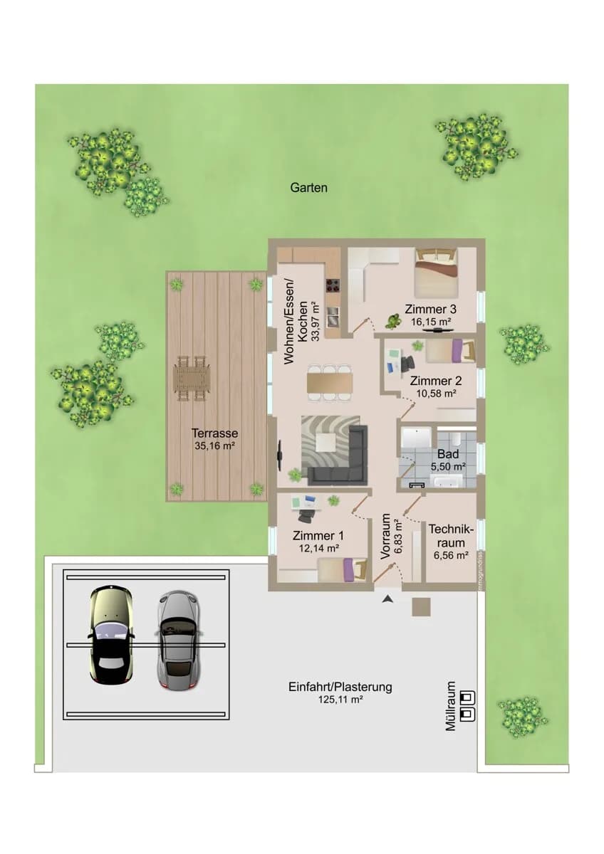 4-Zimmer-Haus kaufen in Völkermarkt – 100 m², € 449.800 – Bild 7 von 7