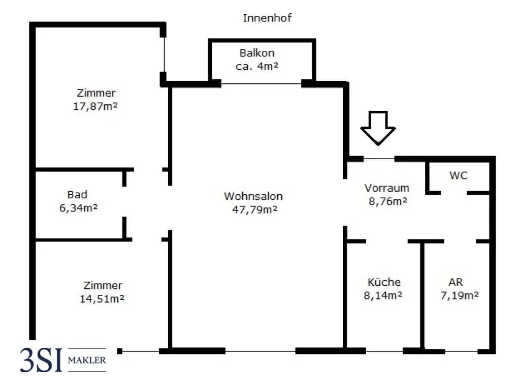 3-Zimmer-Wohnung mieten in Wien – 115 m², € 2.200 – Bild 10 von 10