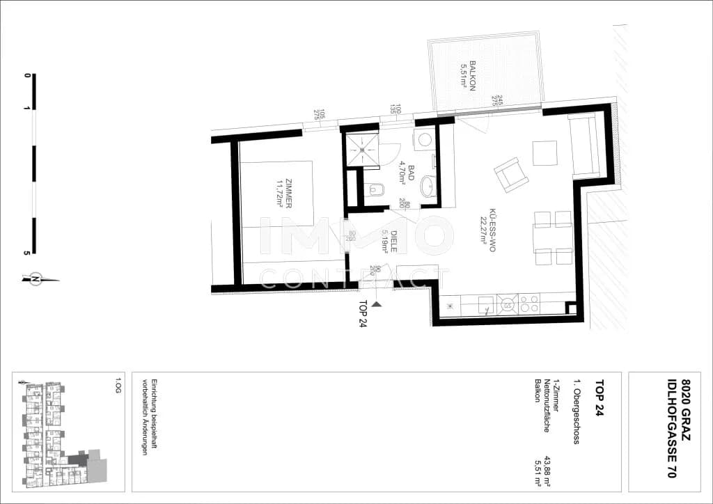 2-Zimmer-Wohnung mieten in Graz – 43,88 m², € 606 – Bild 11 von 11