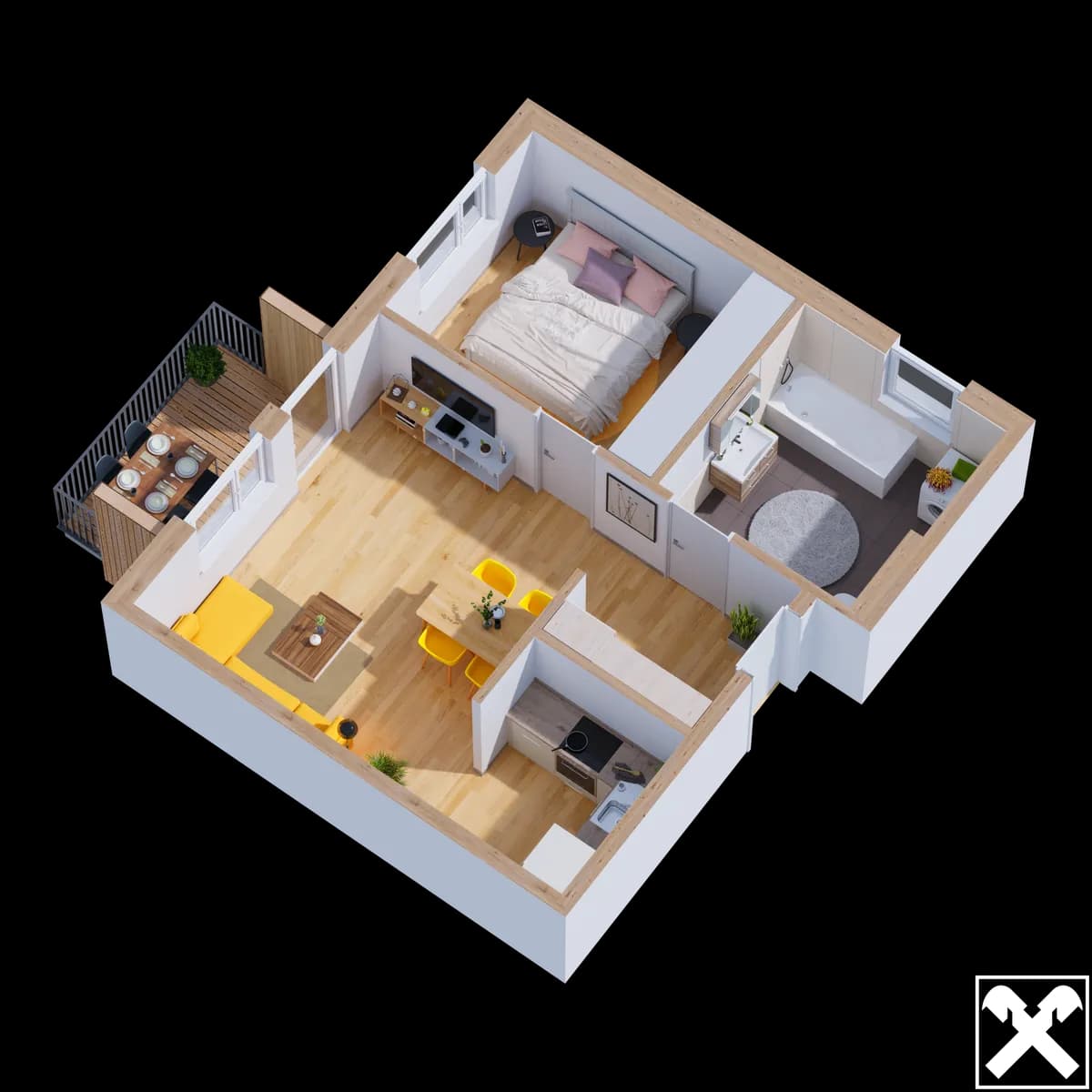 2-Zimmer-Wohnung mieten in Perg – 46,98 m², € 670 – Bild 4 von 5