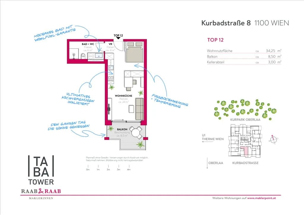 1-Zimmer-Wohnung mieten in Wien – 34,19 m², € 1.030 – Bild 18 von 18