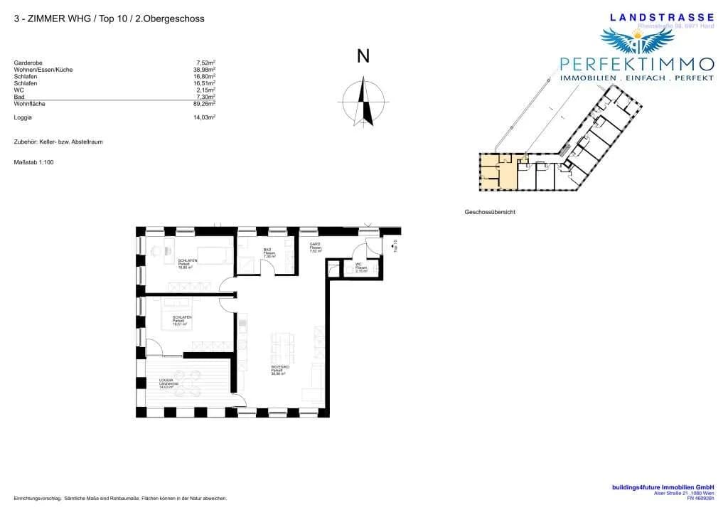 3-Zimmer-Wohnung mieten in Bregenz – 89,26 m², € 1.834 – Bild 8 von 8