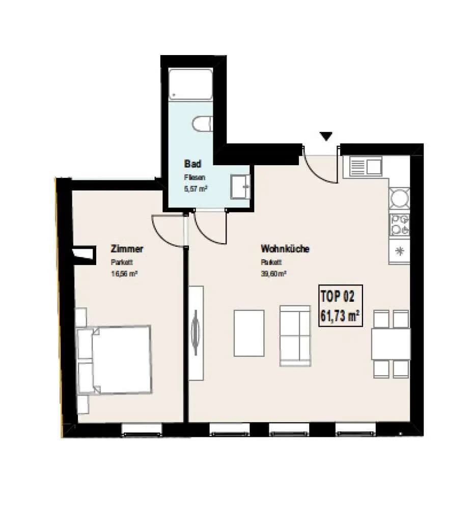 2-Zimmer-Wohnung kaufen in Wien – 61,73 m², € 259.000 – Bild 10 von 10