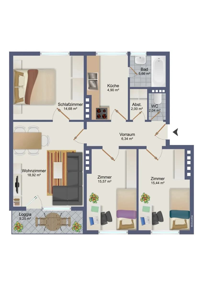4-Zimmer-Wohnung kaufen in Weiz – 94 m², € 219.500 – Bild 12 von 12