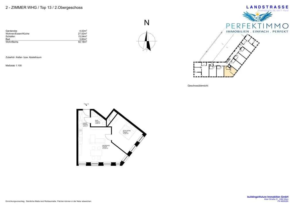 2-Zimmer-Wohnung mieten in Bregenz – 50,08 m², € 1.075 – Bild 9 von 9