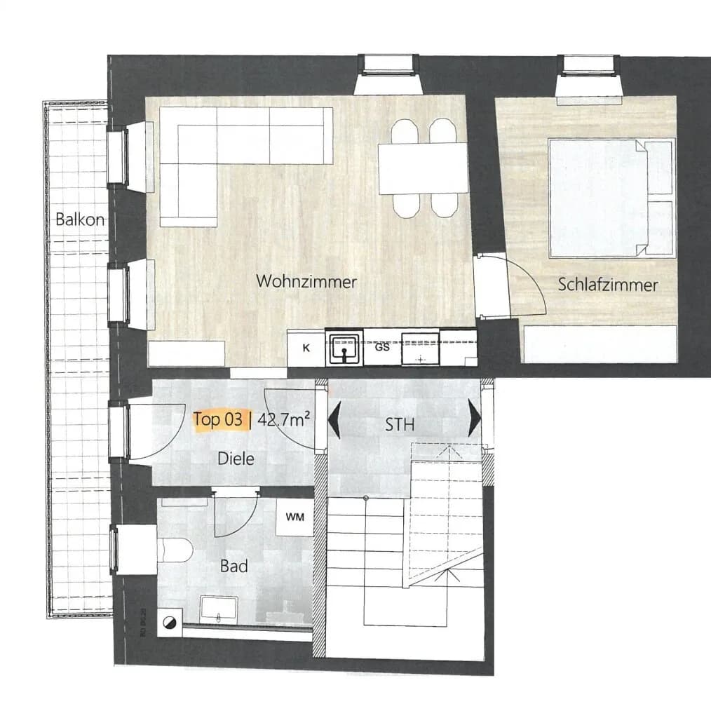 2-Zimmer-Wohnung kaufen in Schwaz – 42,7 m², € 272.400 – Bild 8 von 8
