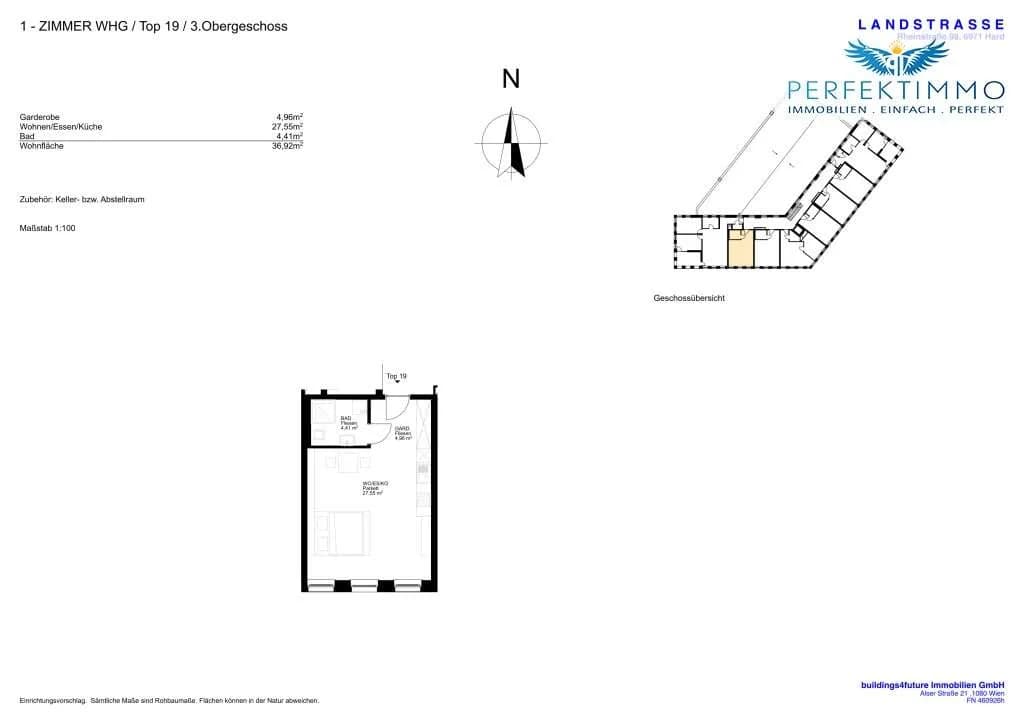 1-Zimmer-Wohnung mieten in Bregenz – 36,86 m², € 840 – Bild 11 von 13
