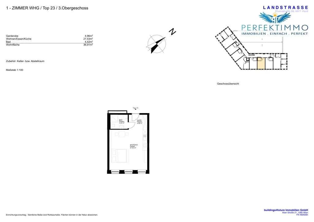 1-Zimmer-Wohnung mieten in Bregenz – 36,86 m², € 840 – Bild 13 von 13