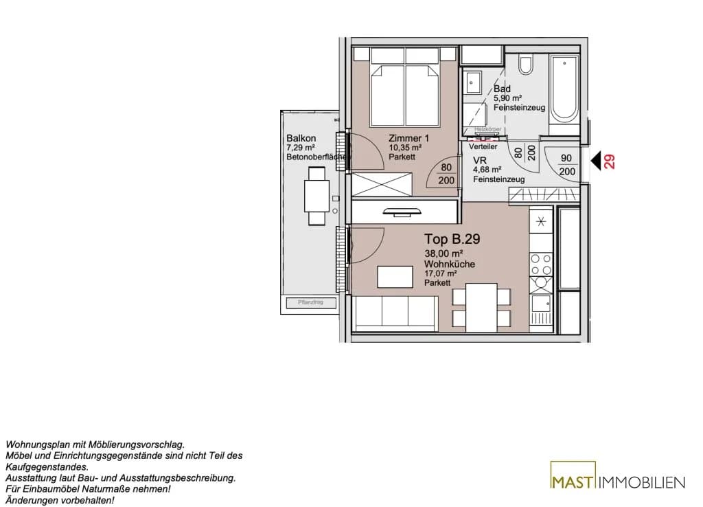 2-Zimmer-Wohnung kaufen in Wien – 38 m², € 259.000 – Bild 11 von 11