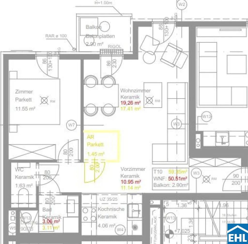 2-Zimmer-Wohnung mieten in Wien – 50,51 m², € 1.161 – Bild 7 von 7