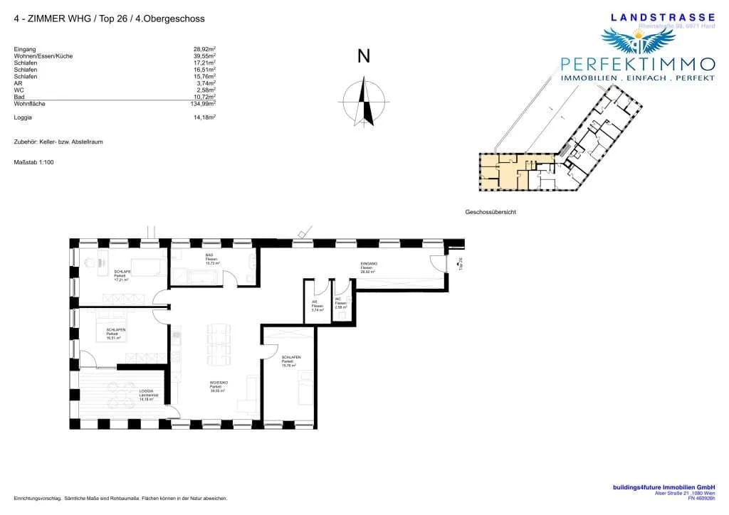 4-Zimmer-Wohnung mieten in Bregenz – 134,99 m², € 2.877 – Bild 8 von 8